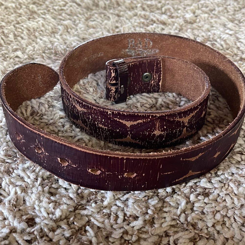 Leather brown belt